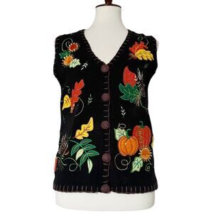 Holiday Edition Womens Halloween Autumn Thanksgiving Teacher Sweater Vest Size S